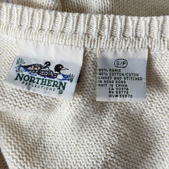 Vintage 90s Y2k Fair Isle Sweater Vest Grandma Cottage Gloomy Coquette S M - Picture 3 of 8